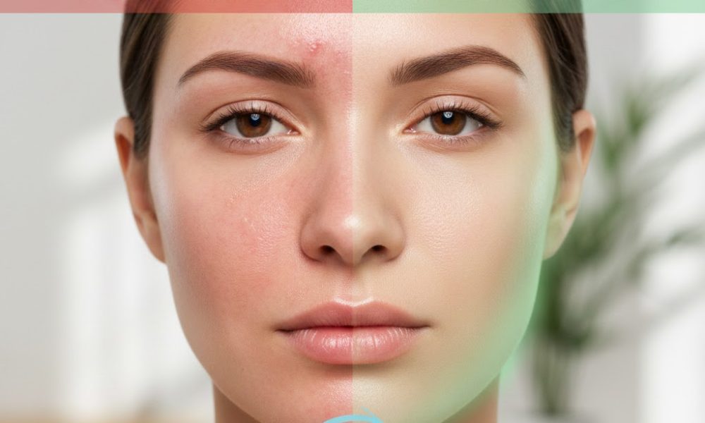 congestión facial en piel saturada