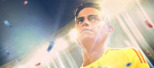 James Rodríguez durante un partido con Colombia