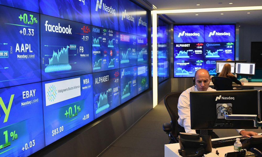 Nasdaq inflation fears AI stocks trading floor