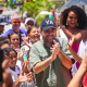 Yamil Arana durante la entrega de la pavimentación de calles en El Pozón Cartagena